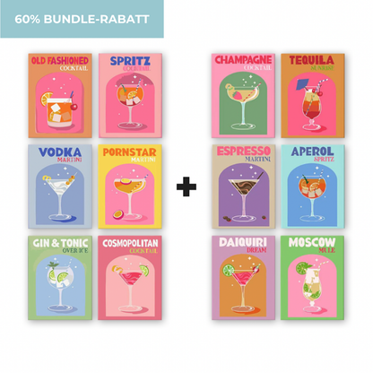 12 Mini Paintings | Farbenfroher Cocktail-Mix