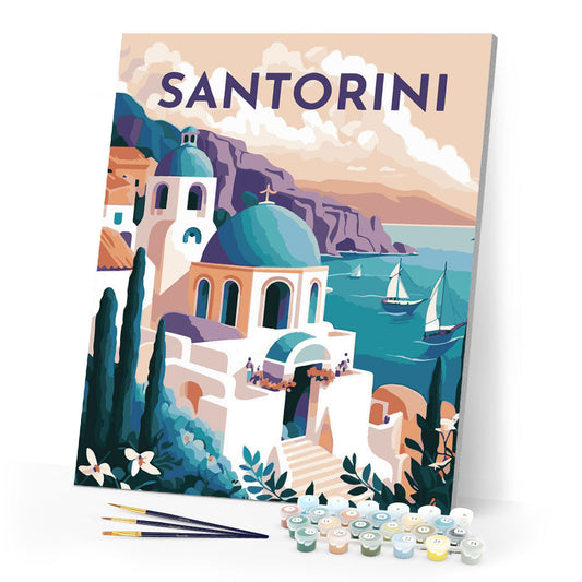 Reiseplakat Santorin