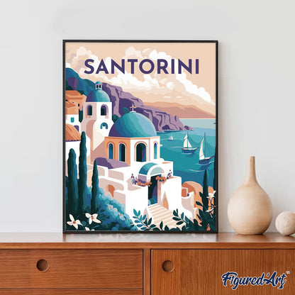 Reiseplakat Santorin