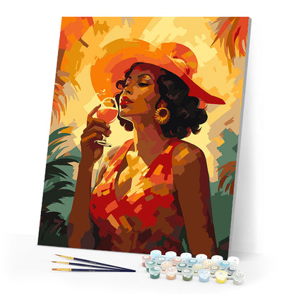 Art Deco Woman with a Glass
