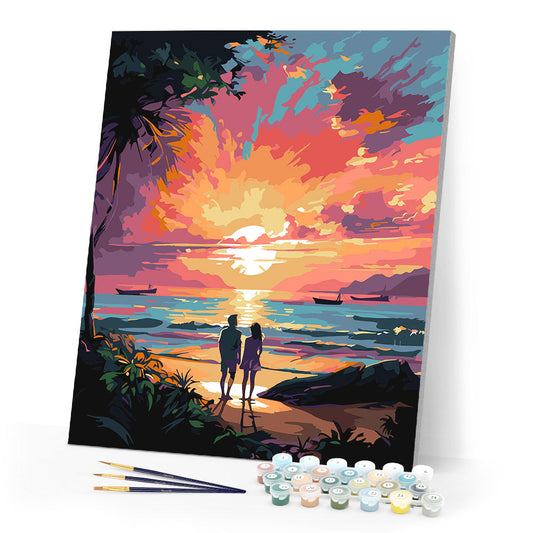 Couple and Colorful Sunset