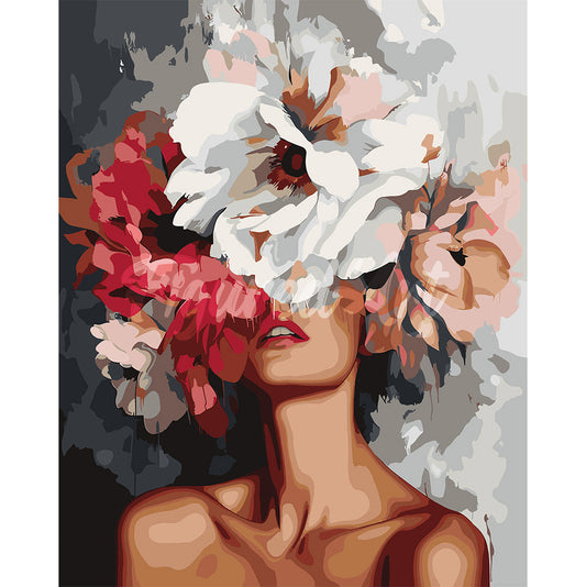 Schönheit hinter Blumen