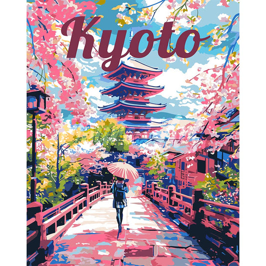 Reiseplakat Kyoto in Blüte