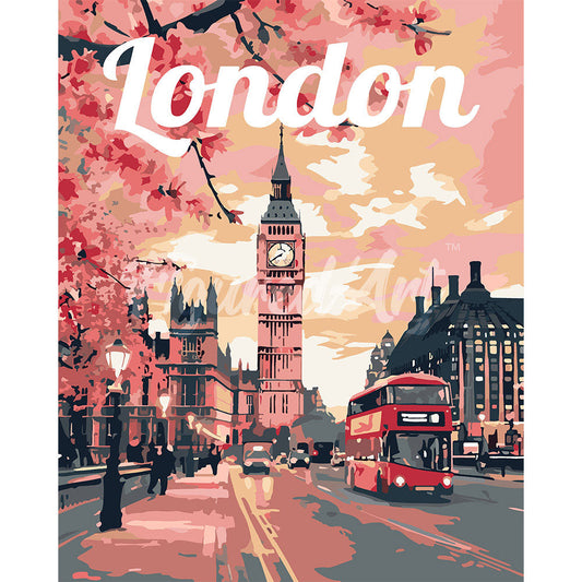 Reiseplakat London in Blüte