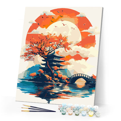 Pagoda Under the Rising Sun