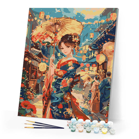 Kimono Girl at Lantern Festival