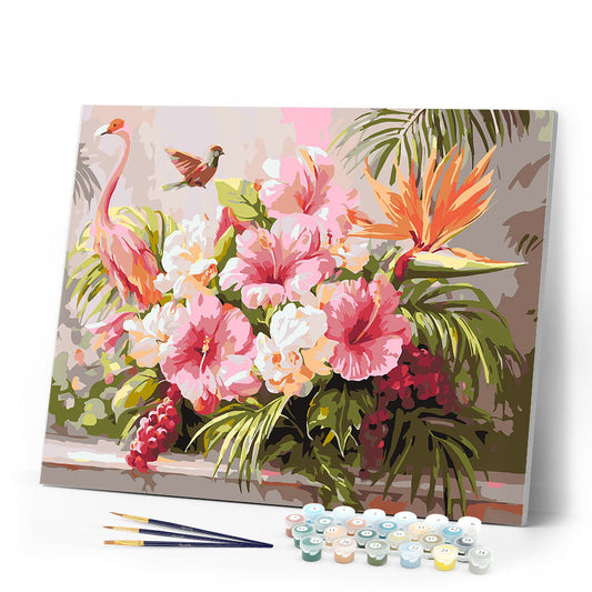 Hibiscus and Flamingo