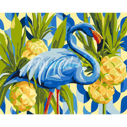 Blauer Flamingo