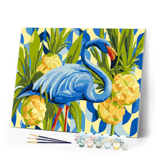 Blauer Flamingo