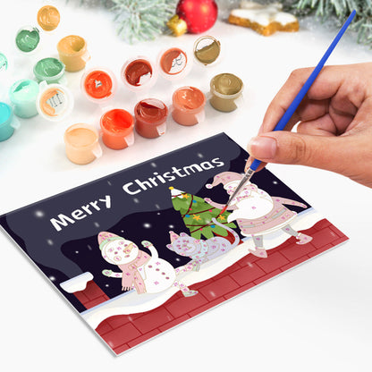 Weihnachtskarte V - Malen nach Zahlen