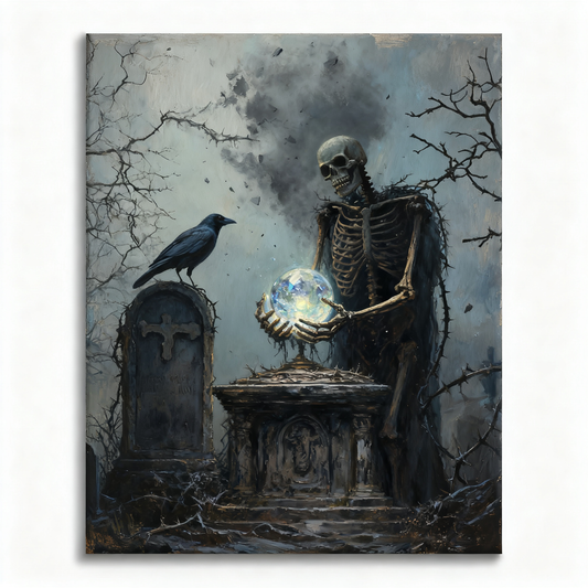 Skeleton with crystal ball - Paint by Numbers