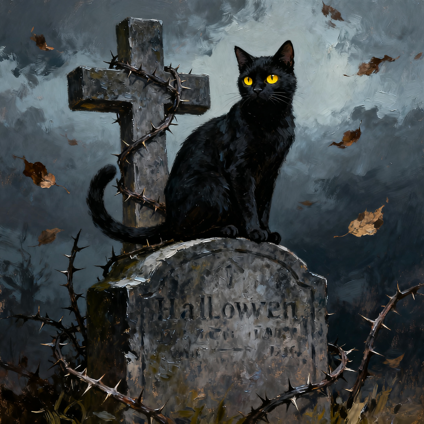 Cat in the cemetery - Paint by Numbers