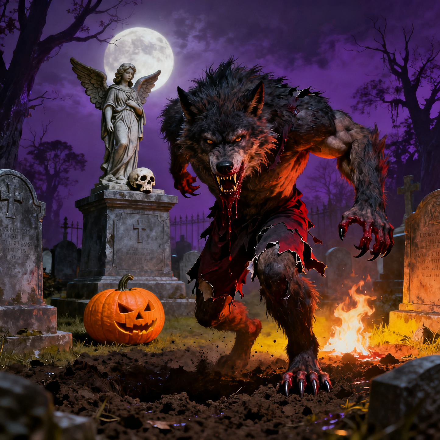 Werewolf and Angel - Paint by Numbers