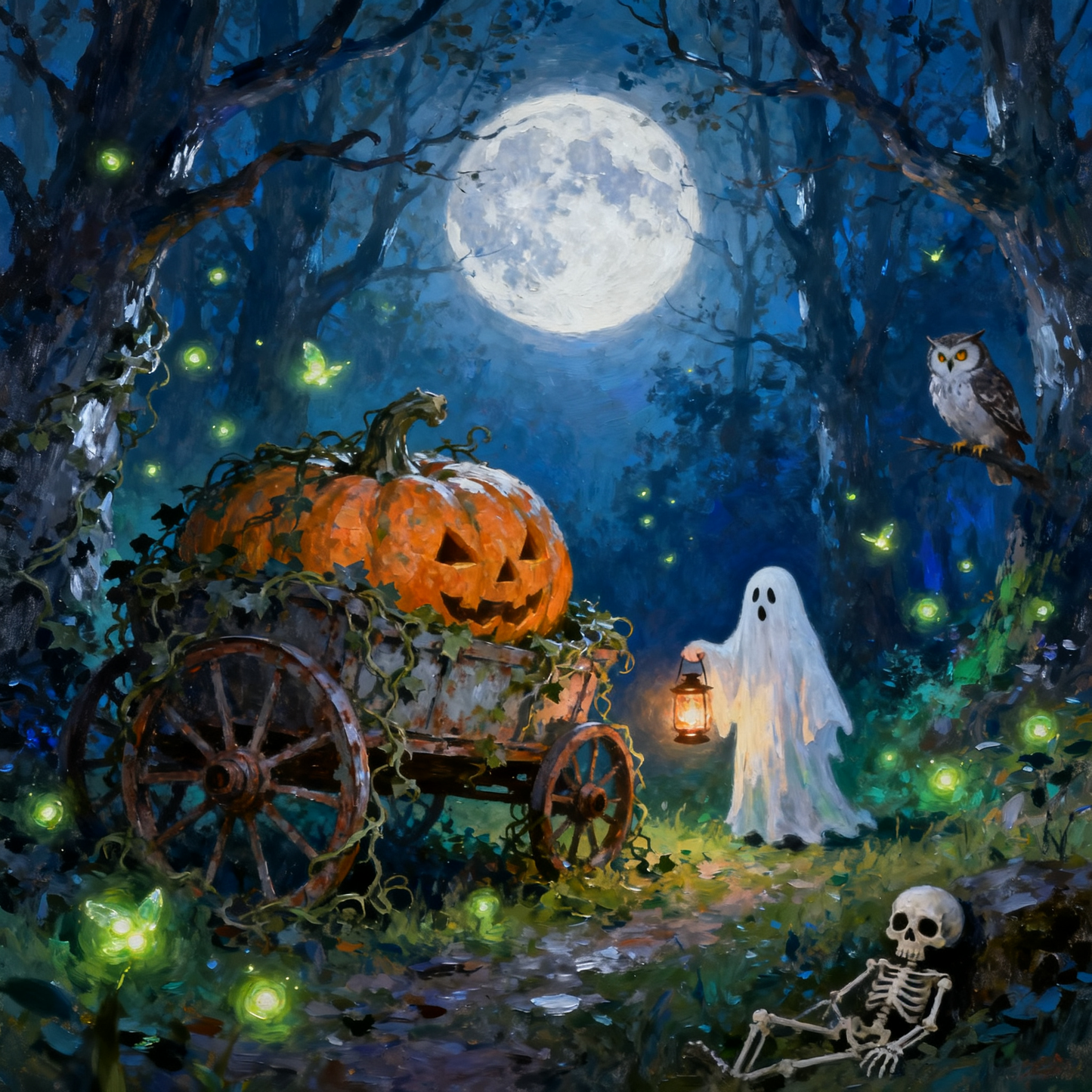 Dilapidated pumpkin carriage - Paint by Numbers