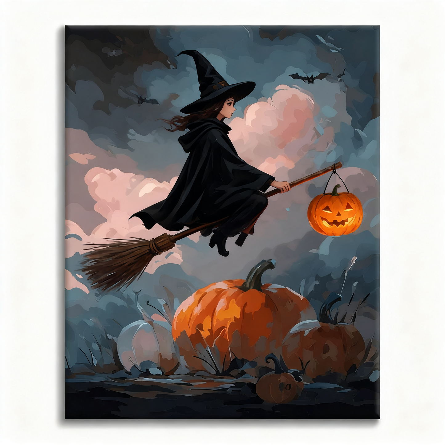 Witch on a broom - Paint by Numbers