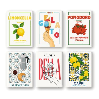 Malen nach Zahlen ¨C 6 Mini-Gem?lde | Italienisches Genuss-Set
