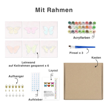 Malen nach Zahlen - 6 Mini-Gem?lde | Hunde Set
