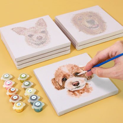 Malen nach Zahlen - 6 Mini-Gem?lde | Hunde Set