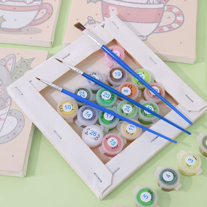 Malen nach Zahlen - 6 Mini-Gem?lde | Weihnachtskatzen Set