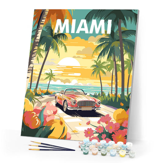 Reiseposter Miami Sonnenuntergang