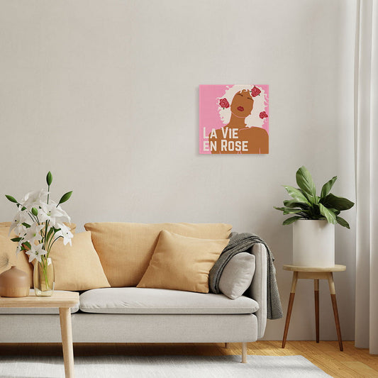 Mini Paint by numbers 8x8 framed - La Vie en Rose