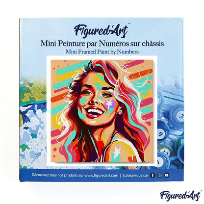 Mini Paint by numbers 8x8 framed - Blonde Bombshell Pop Art