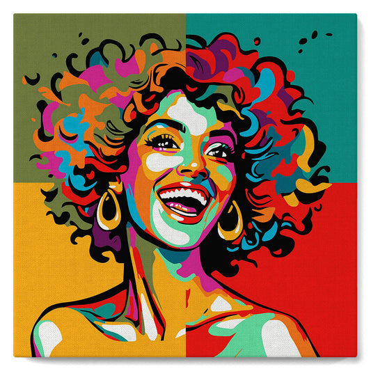 Mini Paint by numbers 8x8 framed - Vibrant Latina Pop Art