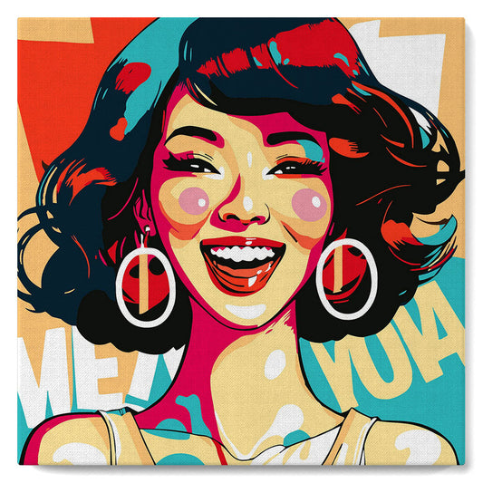 Mini Paint by numbers 8x8 framed - Charming Lady Pop Art