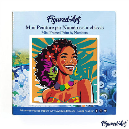 Mini Paint by numbers 8x8 framed - Islander Beauty Pop Art