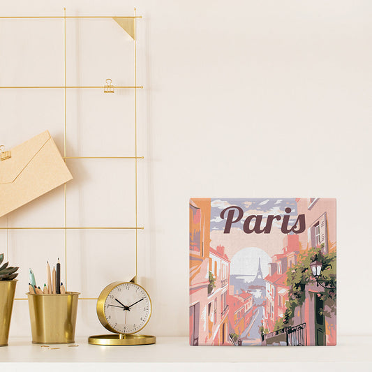 Mini Malen nach Zahlen 8x8 gerahmt - Reiseposter Paris