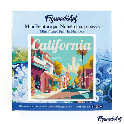 Mini Malen nach Zahlen 8x8 gerahmt - Reiseposter California Street
