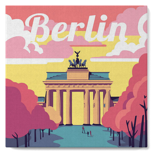 Mini Malen nach Zahlen 8x8 gerahmt - Reiseposter Berlin
