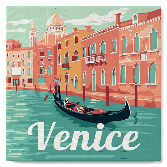 Mini Malen nach Zahlen 8x8 gerahmt - Reiseposter Venedig