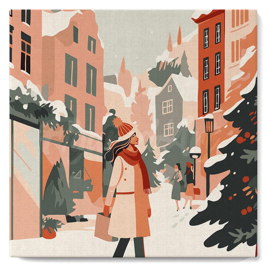 Mini Paint by numbers 8x8 framed - Winter Shopping