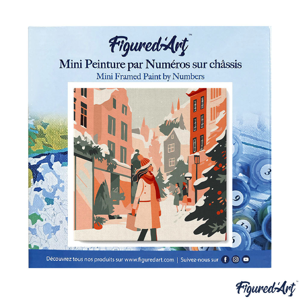 Mini Paint by numbers 8x8 framed - Winter Shopping