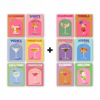 12 Mini Paintings | Farbenfroher Cocktail-Mix