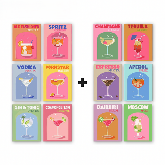 12 Mini Paintings | Farbenfroher Cocktail-Mix