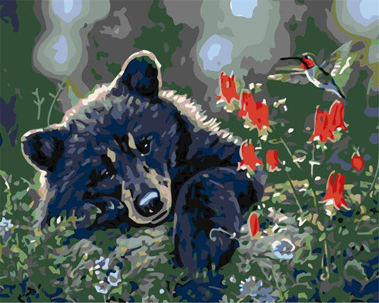 Babybär und Blume