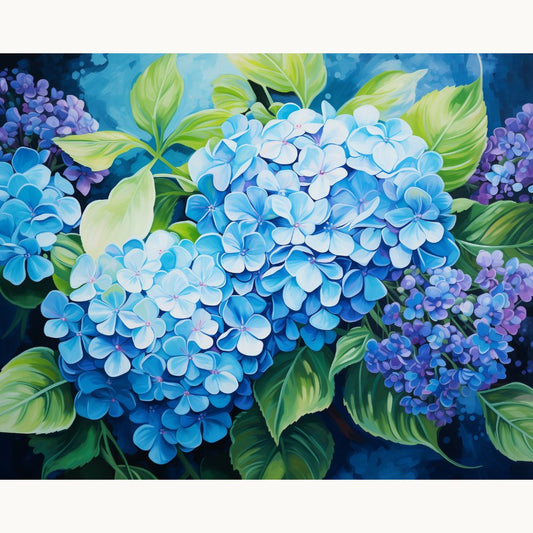 Blaue Hortensie