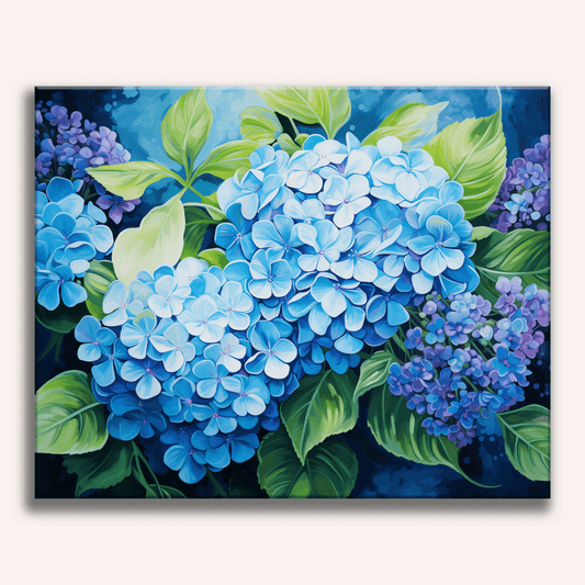 Blaue Hortensie