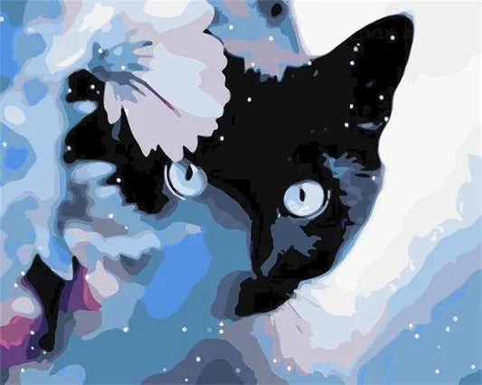 Leuchtende schwarze Katze