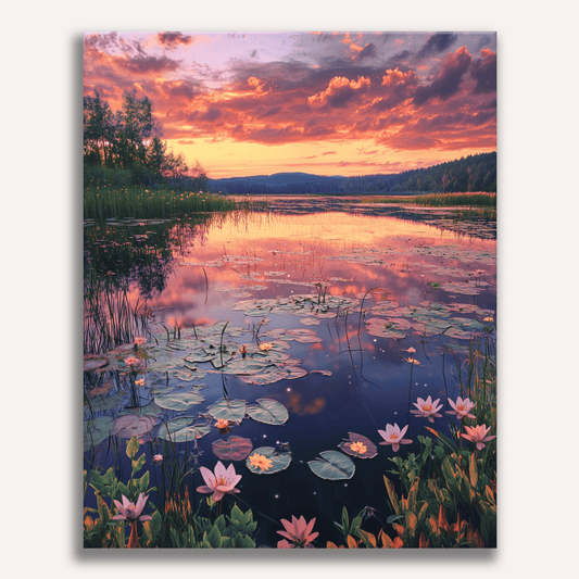 Lilien-Sonnenuntergang