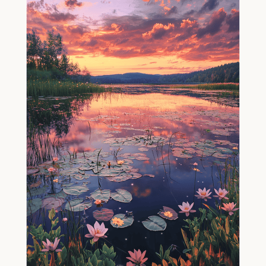 Lilien-Sonnenuntergang