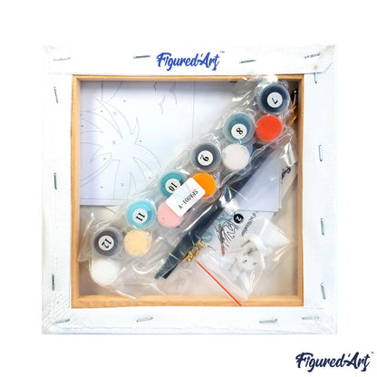 Mini-Malen nach Zahlen 8 x 8 gerahmt - Tiger Abstract Pop Art