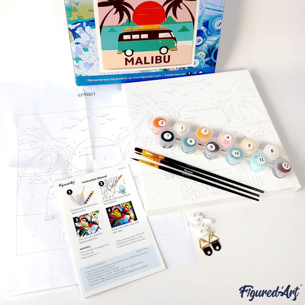 Mini-Malen nach Zahlen 8x8 gerahmt - Vögel-Gemälde