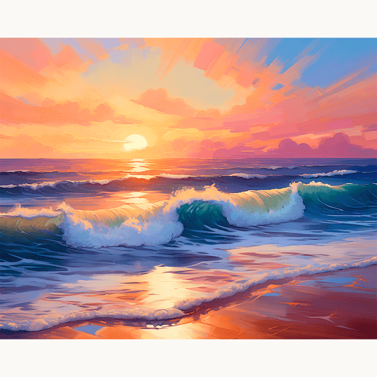 Sonnenuntergangs-Surfen
